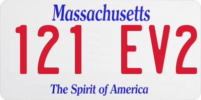 MA license plate 121EV2