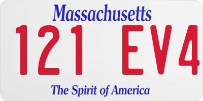 MA license plate 121EV4