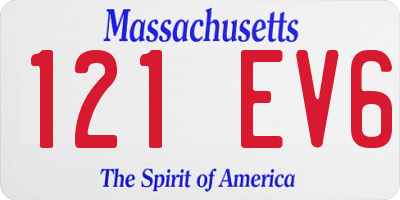 MA license plate 121EV6
