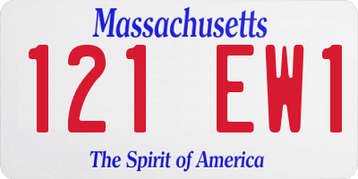 MA license plate 121EW1