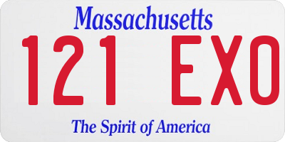 MA license plate 121EX0