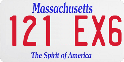 MA license plate 121EX6