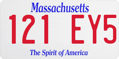 MA license plate 121EY5