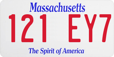MA license plate 121EY7