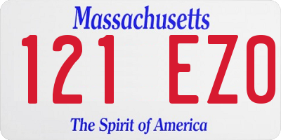 MA license plate 121EZ0