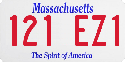 MA license plate 121EZ1