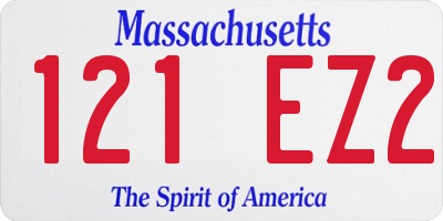 MA license plate 121EZ2