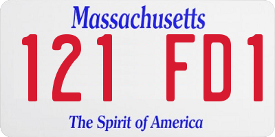 MA license plate 121FD1