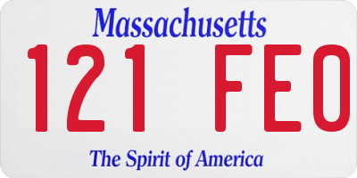 MA license plate 121FE0