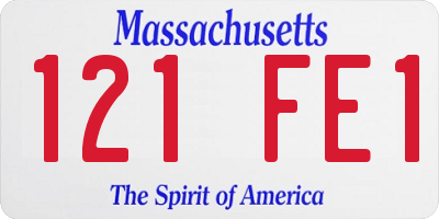 MA license plate 121FE1