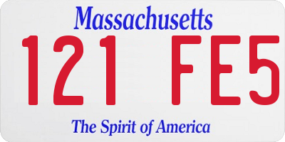 MA license plate 121FE5