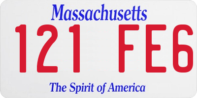 MA license plate 121FE6