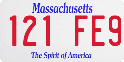 MA license plate 121FE9