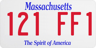 MA license plate 121FF1