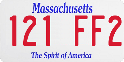 MA license plate 121FF2