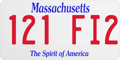 MA license plate 121FI2