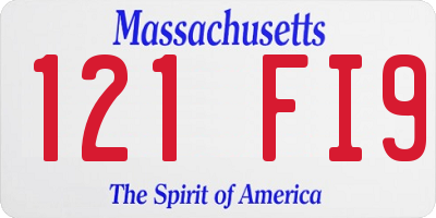 MA license plate 121FI9