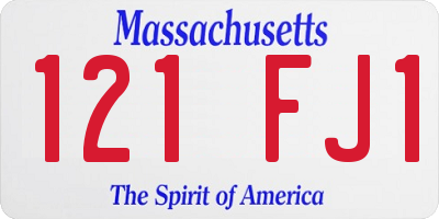 MA license plate 121FJ1