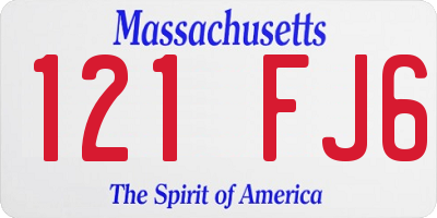 MA license plate 121FJ6