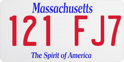 MA license plate 121FJ7