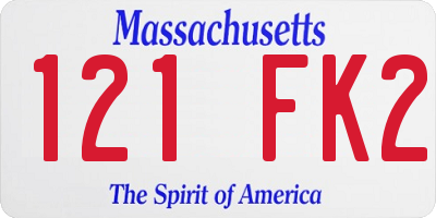 MA license plate 121FK2