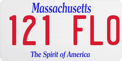 MA license plate 121FL0