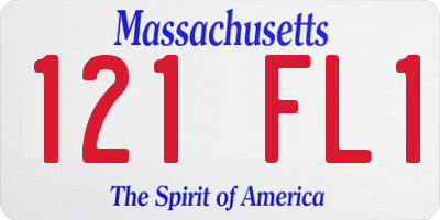 MA license plate 121FL1