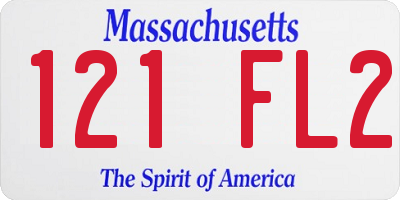MA license plate 121FL2