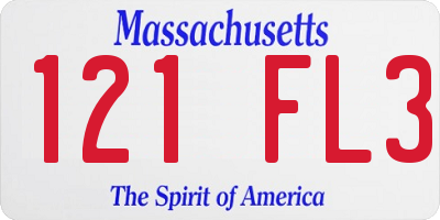 MA license plate 121FL3