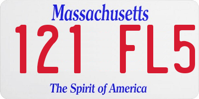 MA license plate 121FL5
