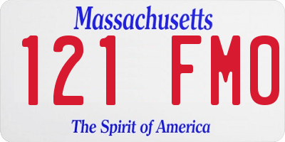 MA license plate 121FM0