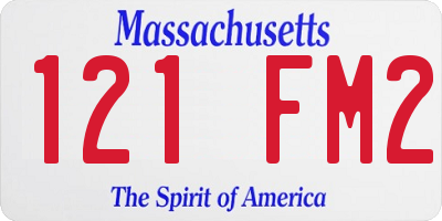 MA license plate 121FM2