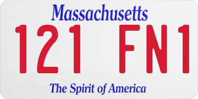 MA license plate 121FN1