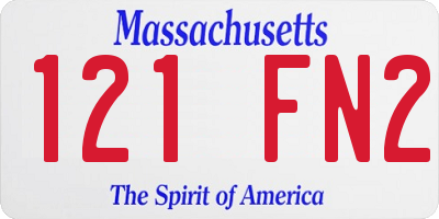 MA license plate 121FN2