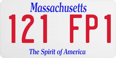 MA license plate 121FP1