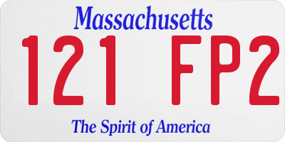 MA license plate 121FP2
