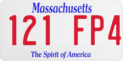 MA license plate 121FP4