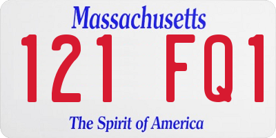 MA license plate 121FQ1