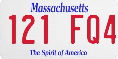 MA license plate 121FQ4