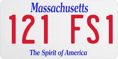 MA license plate 121FS1