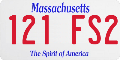 MA license plate 121FS2