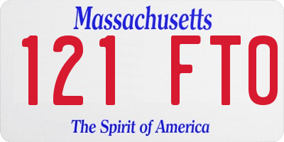 MA license plate 121FT0