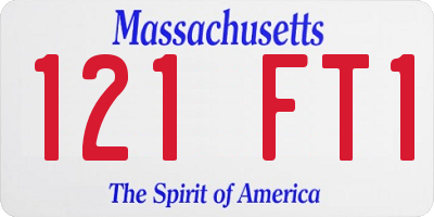 MA license plate 121FT1
