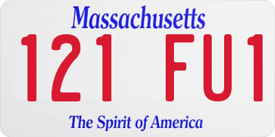 MA license plate 121FU1