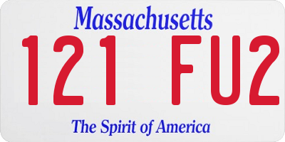 MA license plate 121FU2