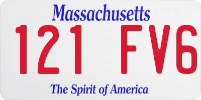 MA license plate 121FV6