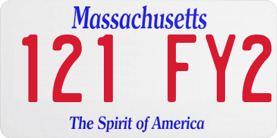 MA license plate 121FY2