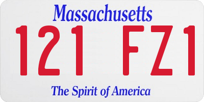 MA license plate 121FZ1