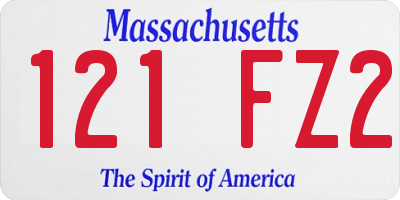 MA license plate 121FZ2