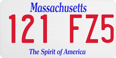 MA license plate 121FZ5